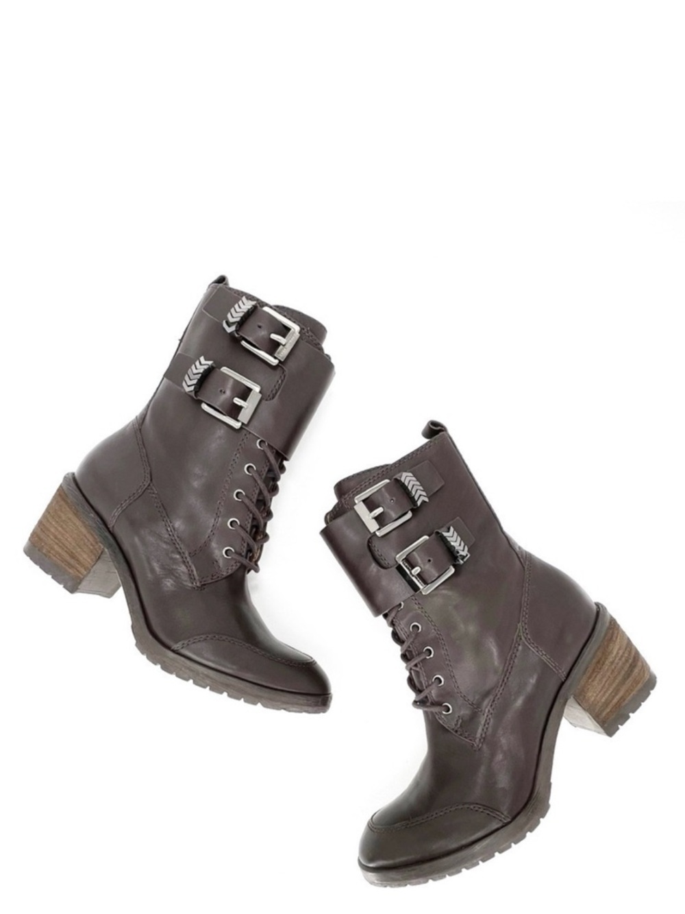 NEW Donald Pliner Moto Booties Size 5.5 Danti Heels Brown Leather Boots Biker